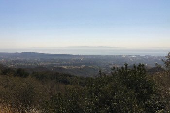 View of Santa Barbara and Santa Cruz Island from Painted Cave Road