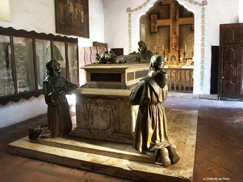 The cenotaph or empty tomb of Junipero Serra at Mission Carmel