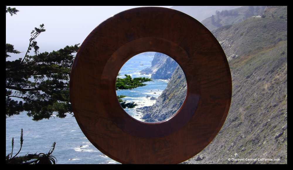 The Big Sur Coastline through a wooden sculpture