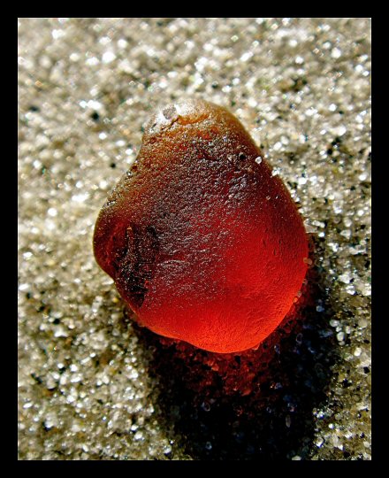 Beautiful piece of red sea glass