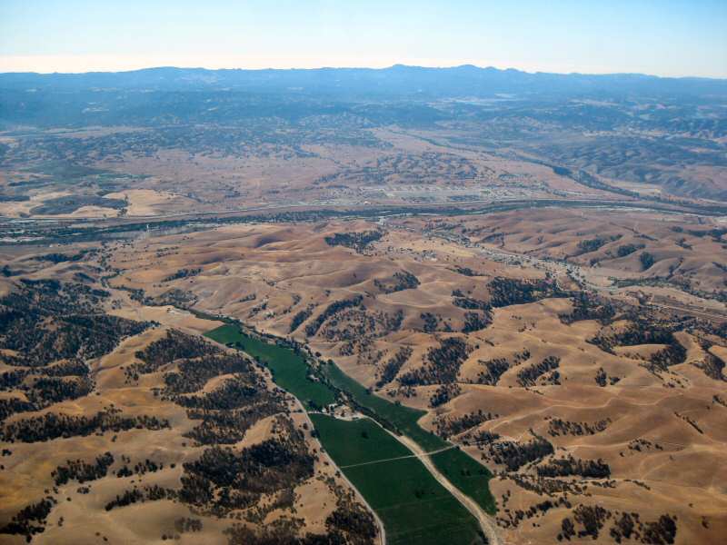 An aerial view of Vineyard Canyon looking toward the southwest