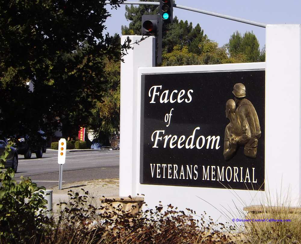 The main sign at the Atascadero Veterans Memorial
