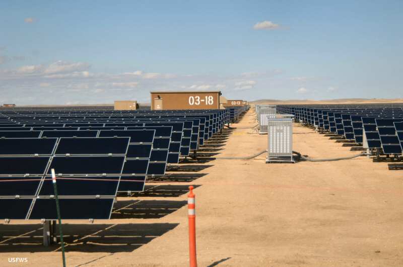 Solar panels at the California Valley Solar Ranch in the Carrizo Plain