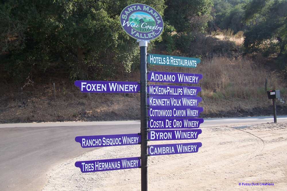 Santa Maria Valley wine trail sign