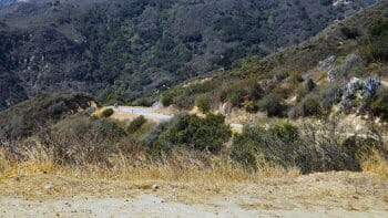 The steepness of the southern end of Painted Cave Road